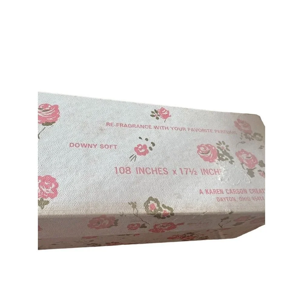 Vintage Poly Fab Scented Drawer Liner White Floral & Angel Print Original Box